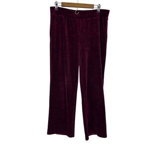 Lauren Ralph Lauren Womens Burgundy Velvet Lounge Pants Women's Size M